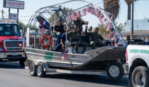 United States Border Patrol put some of their agents who served in the military on a float in the parade. (Photo by Matthew LeBroke/City of Del Rio)